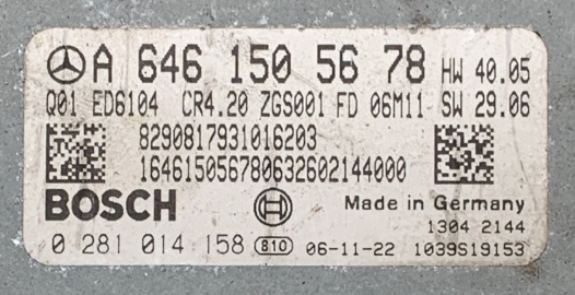 Mercedes, 0281014158, 0 281 014 158, A6461505678, A 646 150 56 78, CR4.20