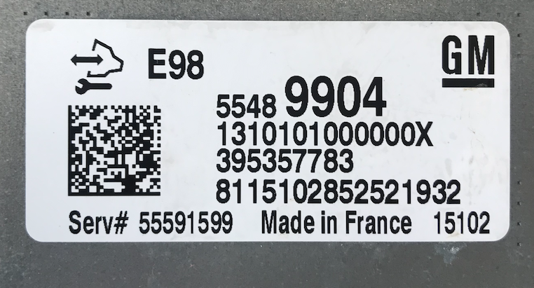 ACDelco Engine ECU, Vauxhall Corsa 1.2, 55489904, 1310101000000X, 395357783, 55591599, E98