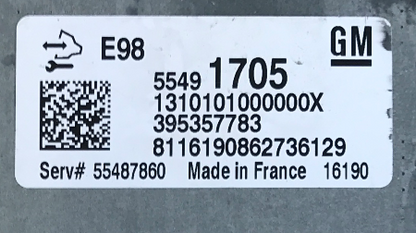 ACDelco Engine ECU, Vauxhall Mokka 1.6CDTI, 55491705, 55487860, E98