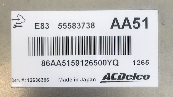 55583738, AA51, E83, 12636386
