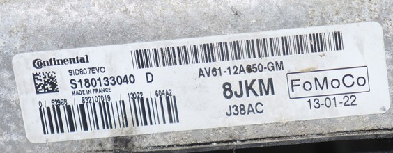 AV6112A650GM, AV61-12A650-GM, S180133040D, S180133040 D, SID807EVO, 8JKM, FoMoCo