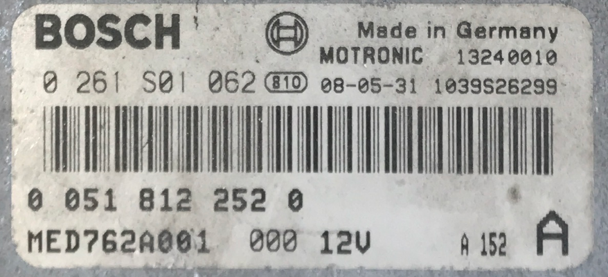 Alfa Romeo, 0261S01062, 0 261 S01 062, 00518122520, 0 051 812 252 0