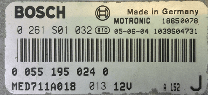 Alfa Romeo GT 2.0 JTS 16V, 0261S01032, 0 261 S01 032, 00551950240, 0 055 195 024 0