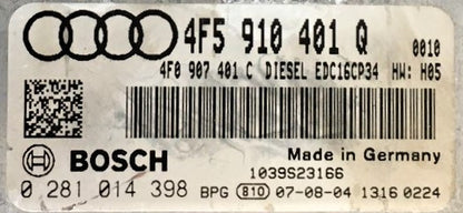 Audi, 0281014398, 0 281 014 398, 4F5910401Q, 4F5 910 401 Q, 4F0907401C, 4F0 907 401 C, EDC16CP34