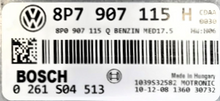 Audi, 0261S04513, 0 261 S04 513, 8P7907115H, 8P7 907 115 H, 8P0907115Q, 8P0 907 115 Q, MED17.5