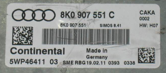Audi A4 3.0TFSi, 8K0907551C, 8K0 907 551 C, 5WP46411, Simos 8.41