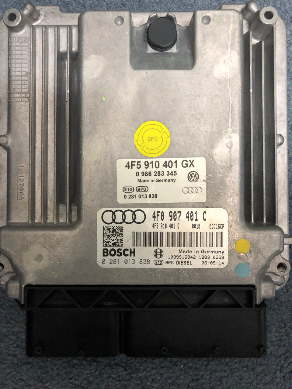 Audi A6 2.7 TDI, 0281013838, 0 281 013 838, 4F5910401G, 4F5 910 401 G, 4F5910401GX, 4F5 910 401 GX, 4F0907401C, 4F0 907 401 C, 0986283345, EDC16CP34