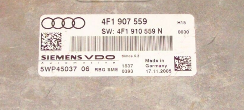 Audi A6, 4F1907559, 4F1 907 559, 5WP45037 06, SIMOS 6.2