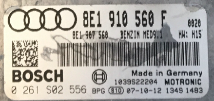 Audi RS4 4.2, 0261S02556, 0 261 S02 556, 8E1910560F, 8E1 910 560 F, 1039S22204, MED9.1