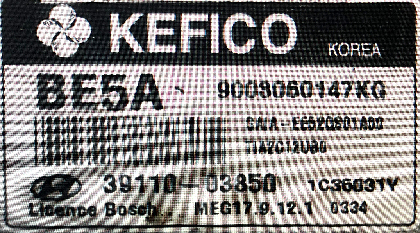 Plug & Play Kefico Engine ECU, Kia/Hyundai, 3911003850, 39110-03850, 9003060147KG, BE5A (Copy)