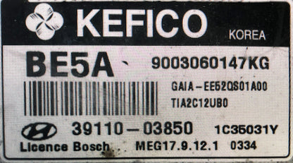 Plug & Play Kefico Engine ECU, Kia/Hyundai, 3911003850, 39110-03850, 9003060147KG, BE5A (Copy)