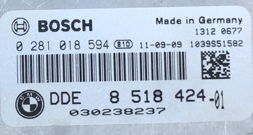 BMW, 0281018594, 0 281 018 594, DDE8518424, DDE 8 518 424, 1039S51582