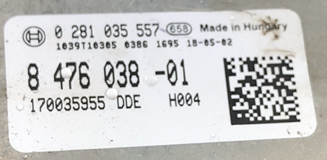 BMW, 0281035557, 0 281 035 557, 8476038, 8 476 038 DDE 