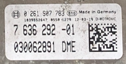 BMW 116i 1.6, 0261S07783, 0 261 S07 783, DME7636292, DME 7 636 292