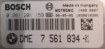 Bosch Engine ECU, BMW 318i, 320i E90 2.0L, 0261201159, 0 261 201 159, DME7561834, DME 7 561 834, MEV9.2