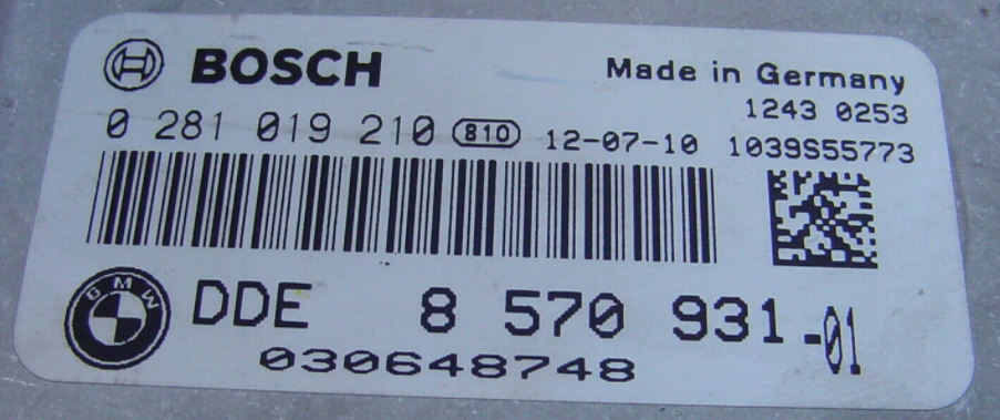 BMW 320D, 0281019210, 0 281 019 210, DDE8570931, DDE 8 570 931, 1039S55773