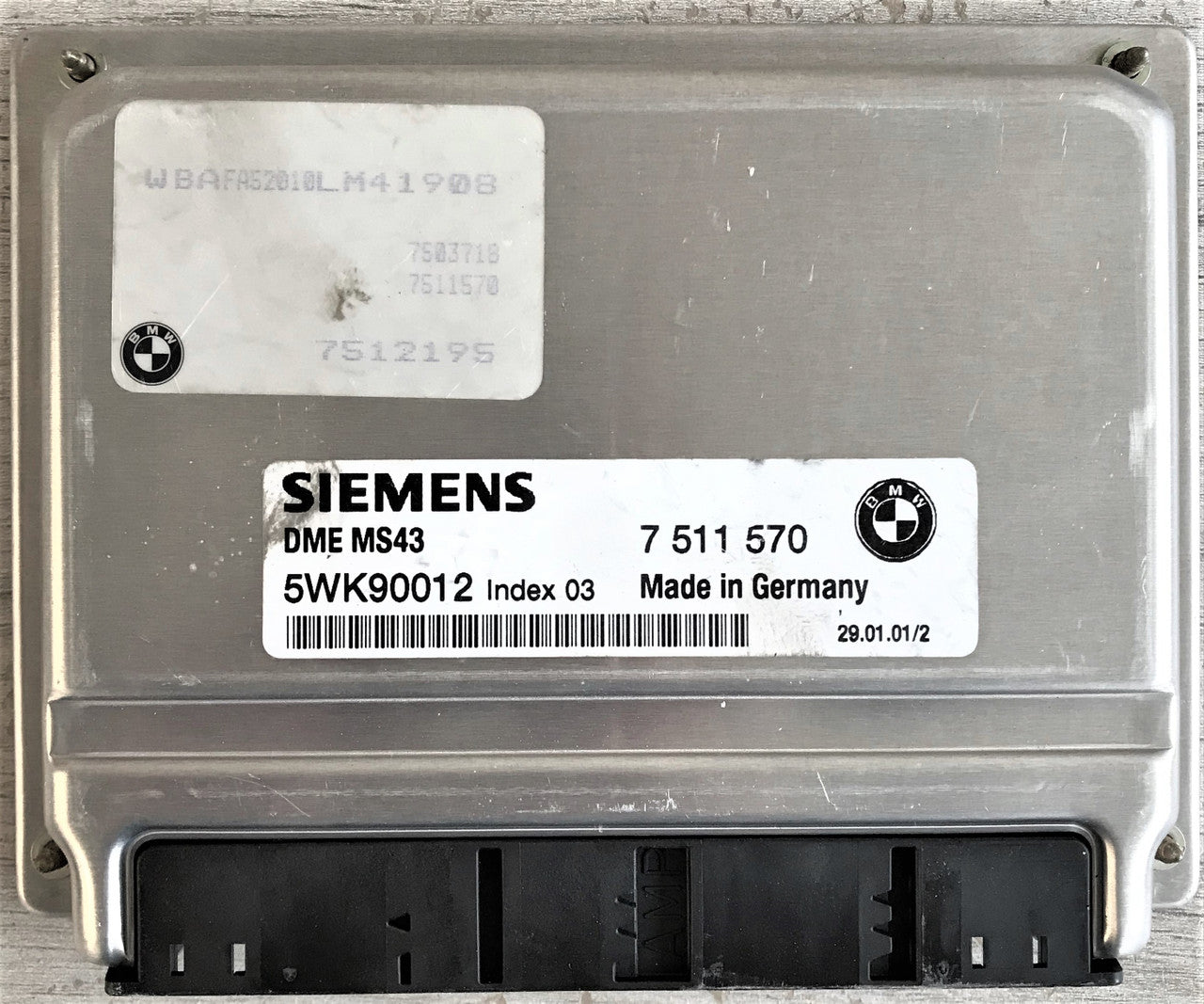 BMW, 7511570, 7 511 570, 5WK90012, Index 03, DME MS43