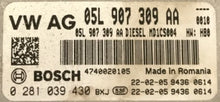 Bosch Engine ECU, VW, 0281039430, 0 281 039 430, 05L907309AA, 05L 907 309 AA, MD1CS004