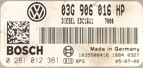 Bosch Engine ECU, 0281012361, 0 281 012 361, 03G906016HP, 03G 906 016 HP, 1039S08416
