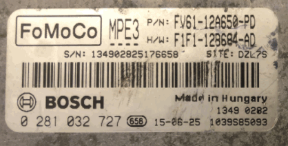 Bosch Engine ECU, 0281032727, 0 281 032 727, FV61-12A650-PD, F1F1-12B684-AD, MPE3, 1039S85093