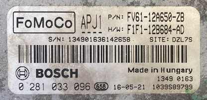 Bosch Engine ECU, 0281033096, 0 281 033 096, FV6112A650ZB, FV61-12A650-ZB, F1F112B684AD, F1F1-12B684-AD, APJ1, 1039S89799 