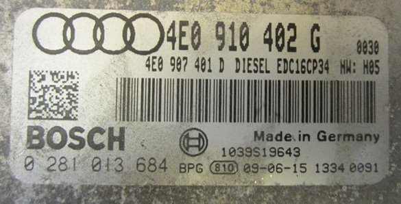 0281013684, 0 281 013 684, 4E0910402G, 4E0 910 402 G, 4E0907401D, 4E0 907 401 D, EDC16CP34