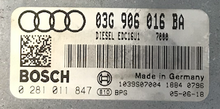 Bosch Engine ECU, AUDI A3 2.0 TDI, 0281011847, 0 281 011 847, 03G906016BA, 03G 906 016 BA, 1039S07004