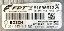 Bosch Engine ECU, Alfa Romeo 1.4, 0261S05118, 0 261 S05 118, 51890613