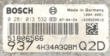 Bosch Engine ECU, Alfa Romeo GT 1.9 JTD 16V, 0281013532, 0 281 013 532, 51806566, 1039S20816