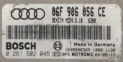  Bosch Engine ECU, Audi A3 2.0TFSi, 0261S02045, 0 261 S02 045, 06F906056CE, 06F 906 056 CE, MED9.5.10