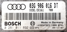 Bosch Engine ECU, Audi A3 2.0 TDI, 0281011892, 0 281 011 892, 03G906016DT, 03G 906 016 DT, 1039S07823, EDC16U1