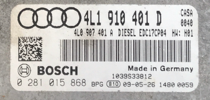 0281015868, 0 281 015 868, 4L1910401D, 4L1 910 401 D, 4L0907401A, 4L0 907 401 A, EDC 17CP04