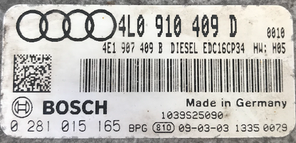 0281015165, 0 281 015 165, 4L0910409D, 4L0 910 409 D, 4E1907409B, 4E1 907 409 B, EDC16CP34