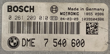 Bosch Engine ECU, BMW, 0261209010, 0 261 209 010, DME7540600, DME 7 540 600