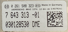 Bosch Engine ECU, BMW, 0261S08323, 0 261 S08 323, 7643313, 7 643 313, 1039S56343