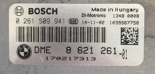 BMW, 0261S09941, 0 261 S09 941, DME8621261, DME 8 621 261