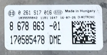 Bosch Engine ECU, BMW, 0261S17016, 0 261 S17 016, 8678863, 8 678 863, DME, 1039S99842