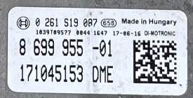 Bosch Engine ECU, BMW, 0261S19087, 0 261 S19 087, 8699955, 8 699 955, 1039T09577