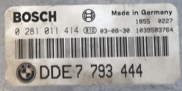 Bosch Engine ECU, BMW X3 3.0D, 0281011414, 0 281 011 414, DDE7793444, DDE 7 793 444, 1039S03764