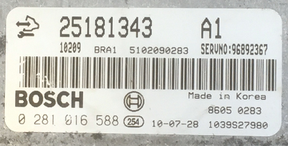 Bosch Engine ECU, Chevrolet Captiva, 0 281 016 588, 0281016588, 25181343, 1039S27980