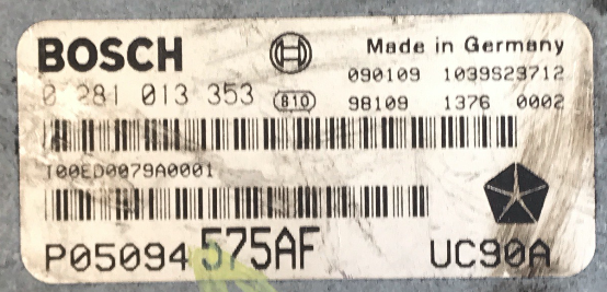 Bosch Engine ECU, Dodge Nitro 2.8 CRDI, 0281013353, 0 281 013 353, P05094575AF, P05094 575AF, 1039S29712