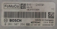 Bosch Engine ECU, Ford, 0261S07264, 0 261 S07 264, BV6112A650YC, BV61-12A650-YC