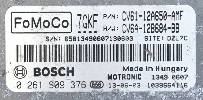 0261S09376, 0 261 S09 376, CV6112A650AMF, CV61-12A650-AMF, CV6A12B684BB, CV6A-12B684-BB, 7GKF