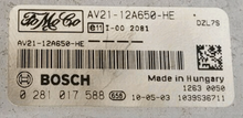 Bosch Engine ECU, Ford Fiesta 1.6TDCi, AV2112A650HE, AV21-12A650-HE, 0281017588, 0 281 017 588, 1039S36711