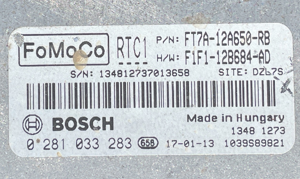 0281033283, 0 281 033 283, FT7A-12A650-RB, FT7A12A650RB, F1F1-12B684-AD, F1F112B684AD, RTC1