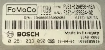 Bosch Engine ECU, Ford Transit Connect 1.5, 0281033090, 0 281 033 090, FV6112A650AEA, FV61-12A650-AEA,F1F112B684AD, F1F1-12B684-AD, TGB0, 1039S89810