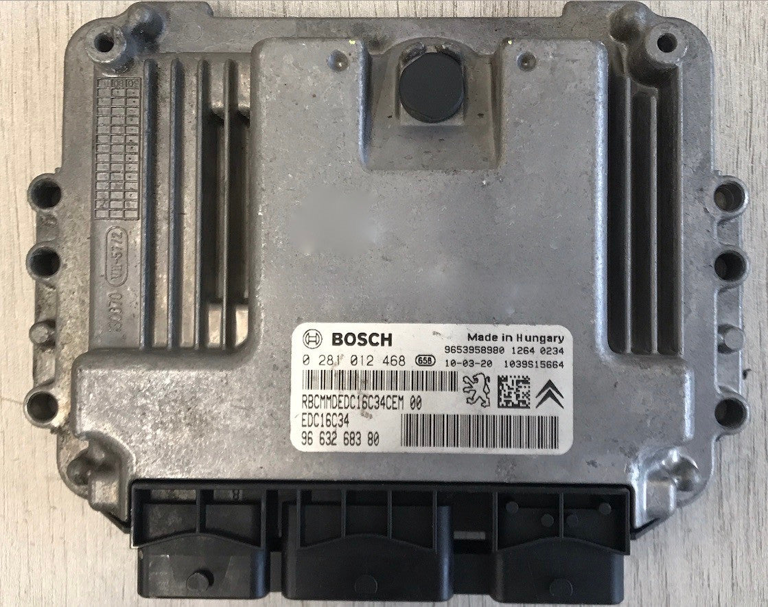 Bosch Engine ECU, HDI, 0281012468, 0 281 012 468, 9663268380, 96 632 683 80, EDC16C34