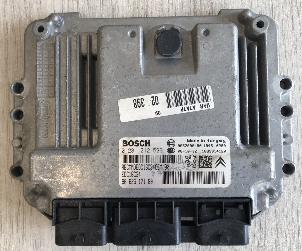 Bosch Engine ECU HDI, 0281012526, 0 281 012 526, 96 625 171 80, 9662517180, 1039S14120, EDC16C34