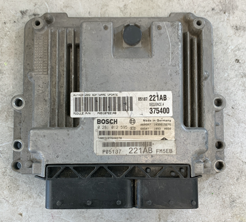 Bosch Engine ECU, Jeep Cherokee 2.8CRD, 0281012595, 0 281 012 595, P05187221AB, P05187 221AB, 1039S15675