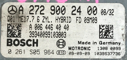 Bosch Engine ECU, Mercedes-Benz, 0261S05964, 0 261 S05 964, A2729002400, A 272 900 24 00, 1039S37736
